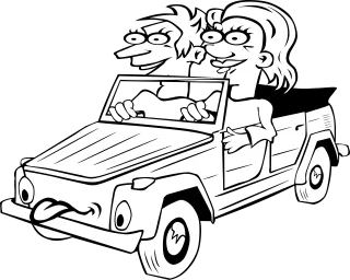 Man Woman Car Stickdatei