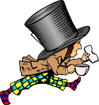 Mad hatter Alice in wonderland Story Stickdatei