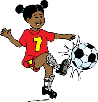Girl Playing Football Stickdatei