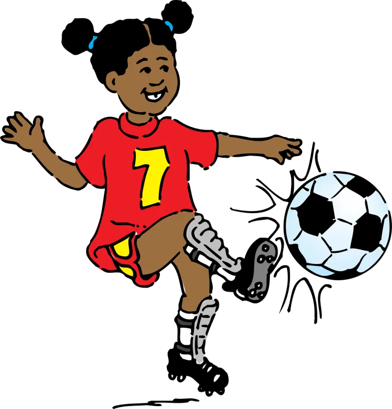 Girl Playing Football Stickdatei – Sport