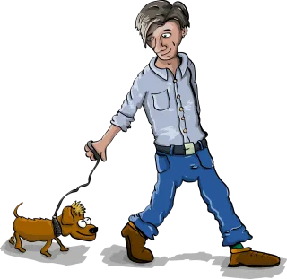 Human Dog Walking Stickdatei