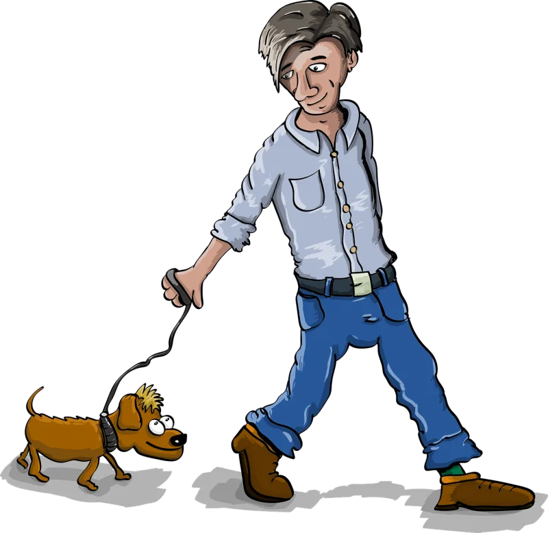 Human Dog Walking Stickdatei – Tiere