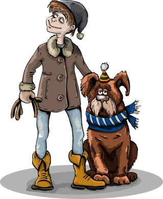 Boy Dog Scarf Stickdatei – Tiere
