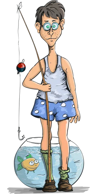 Boy Rod Fish Stickdatei