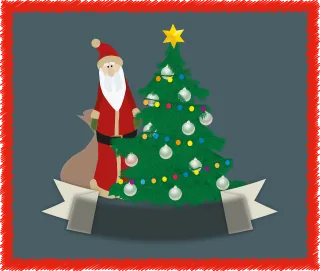 Christmas Greeting card Fir tree Stickdatei