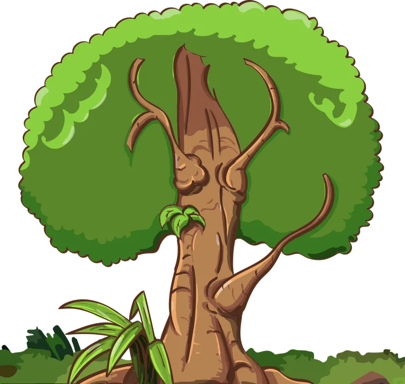 Tree Grass Trunk Stickdatei – Natur