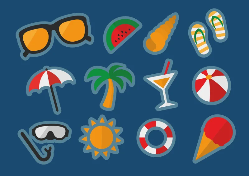 Summer Stickers Motives Stickdatei – Essen & Trinken