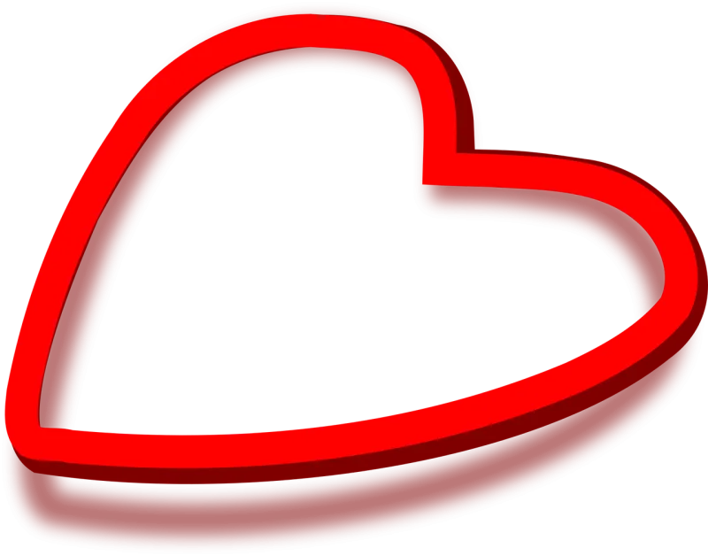 Heart Red Shadow Stickdatei – Herzen & Liebe