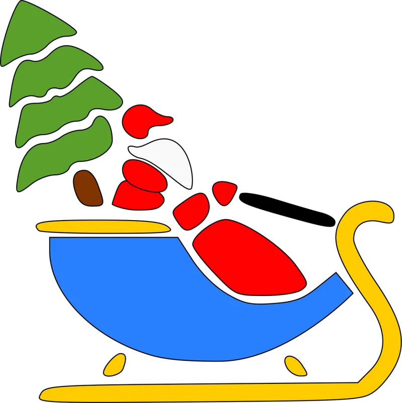 Santa claus Sleigh Christmas tree Stickdatei – Weihnachten