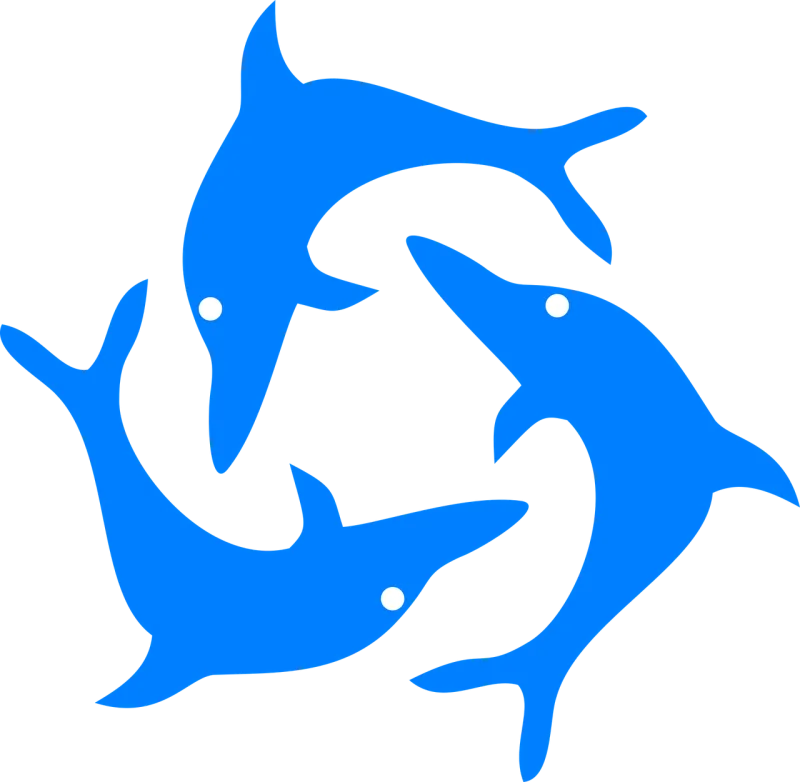 Dolphins Fish Jumping Stickdatei – Tiere