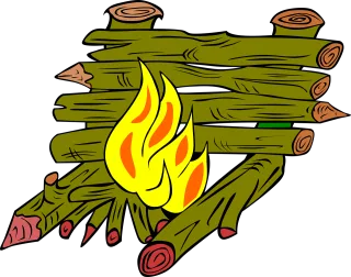 Flames Wooden Fire Stickdatei