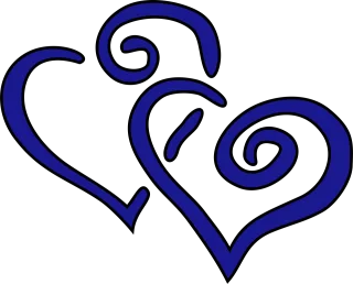 Hearts Blue Intertwined Stickdatei