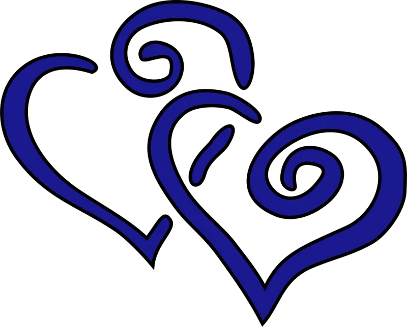 Hearts Blue Intertwined Stickdatei – Herzen & Liebe