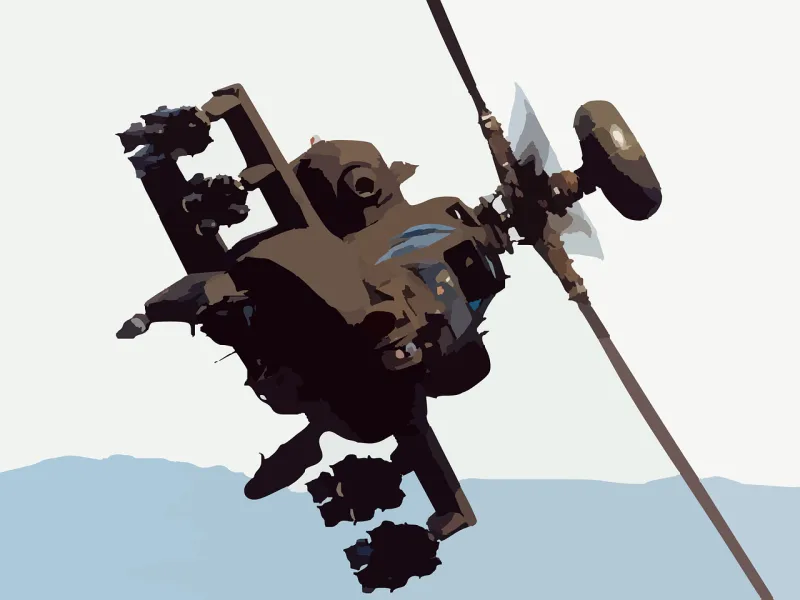 Helicopter Apache Silhouette Stickdatei – Fahrzeuge