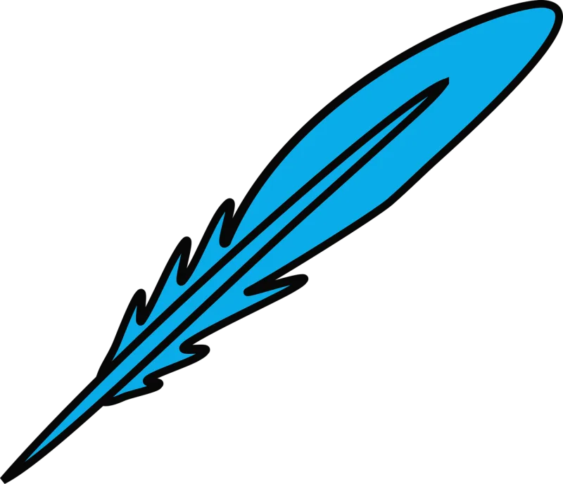 Feather Blue Quill Stickdatei – Natur