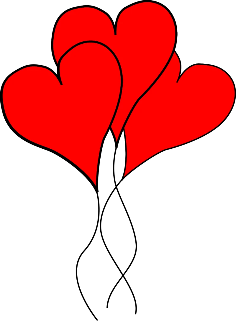 Heart Love Balloons Stickdatei – Herzen & Liebe