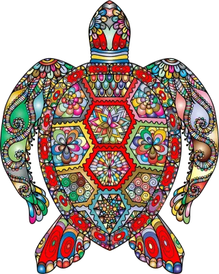 Sea turtle Flower wallpaper Floral Stickdatei