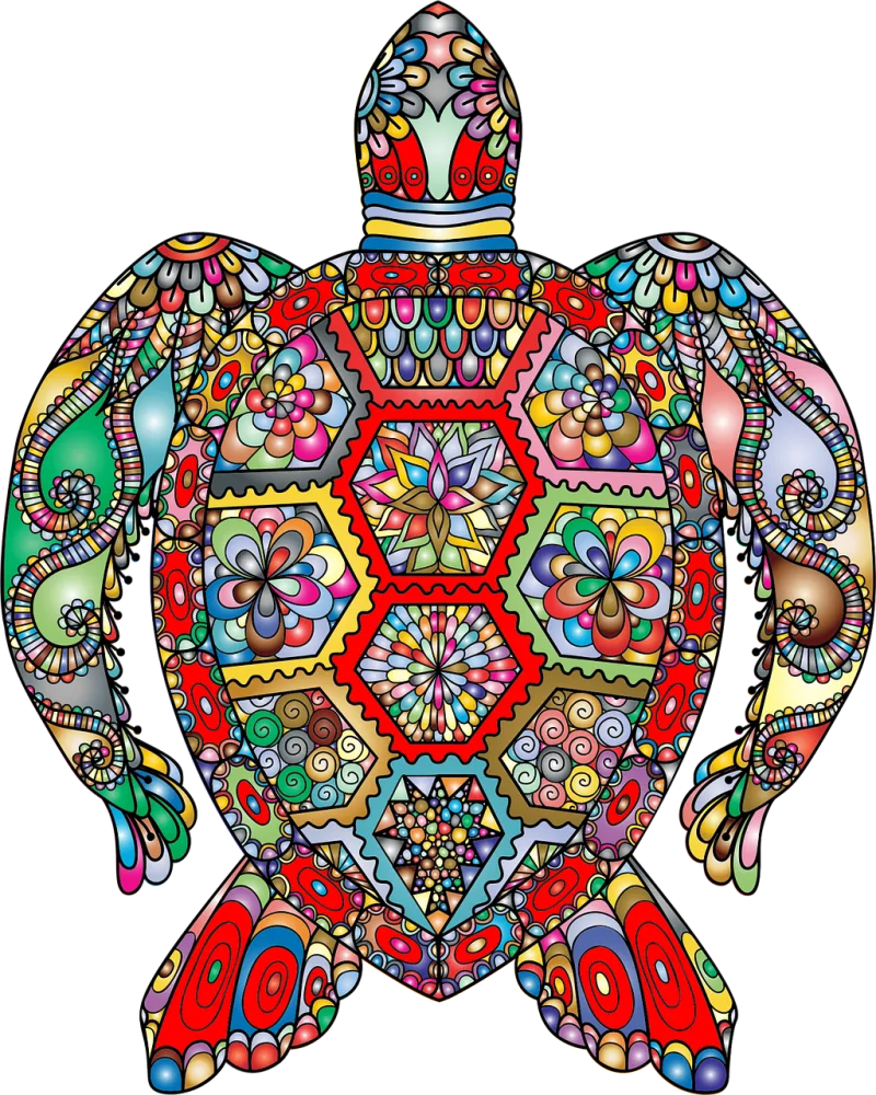 Sea turtle Flower wallpaper Floral Stickdatei – Tiere