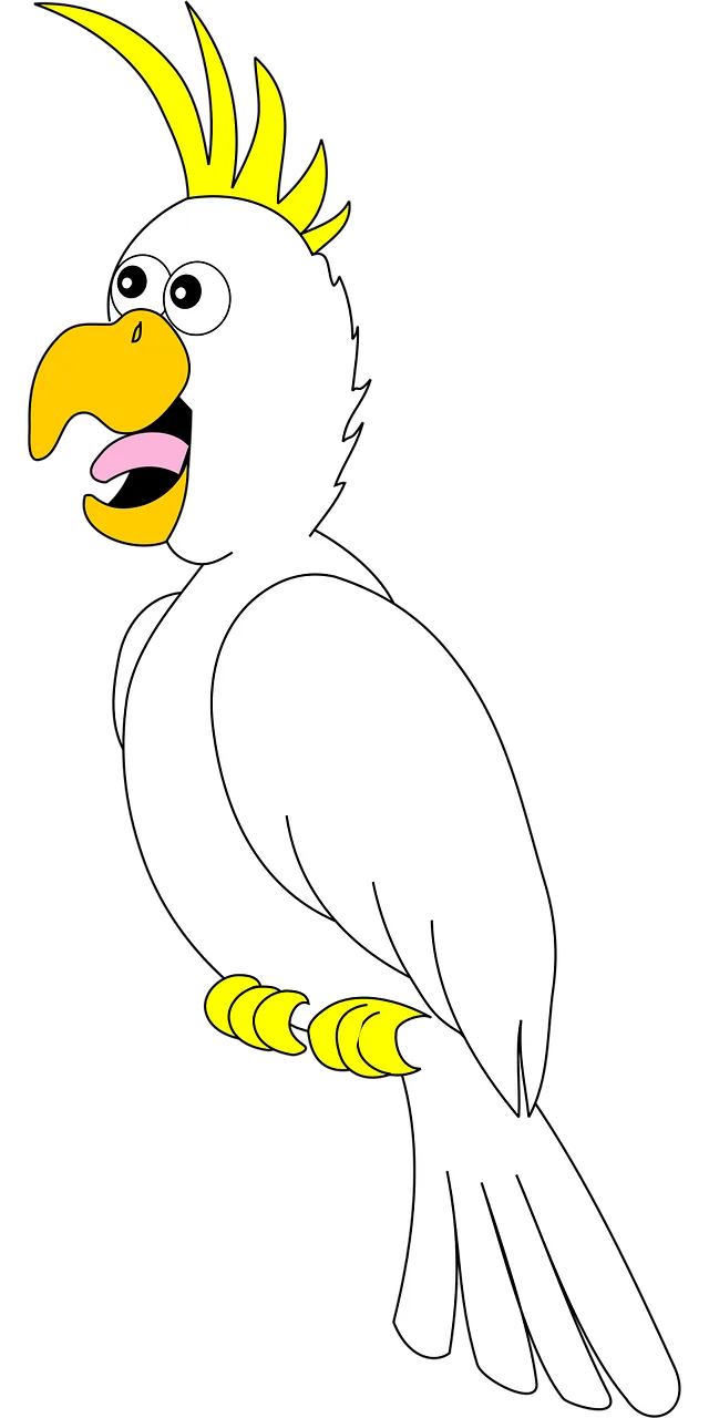 Parrot Bird White Stickdatei – Tiere