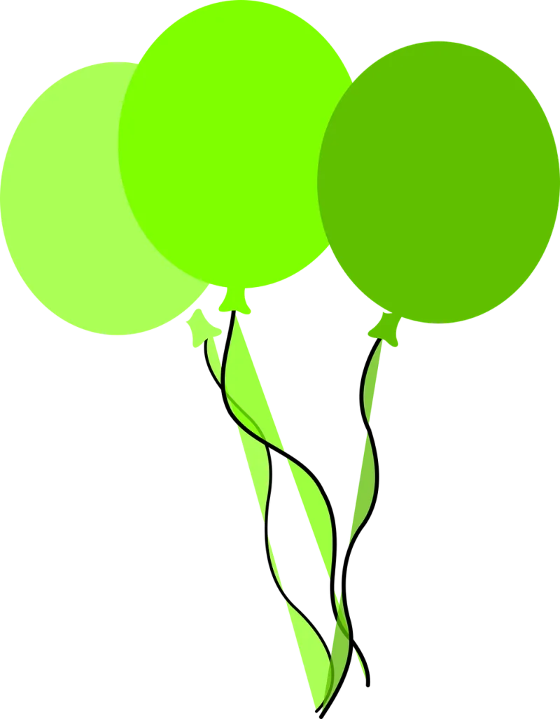 Balloons Green Birthday party Stickdatei – Fahrzeuge