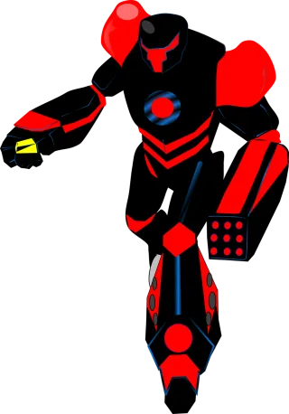 Robot Red Black Stickdatei