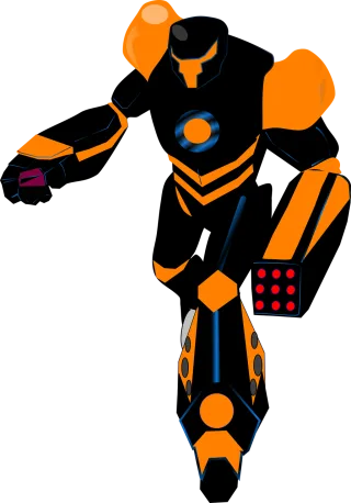 Robot Black Orange Stickdatei