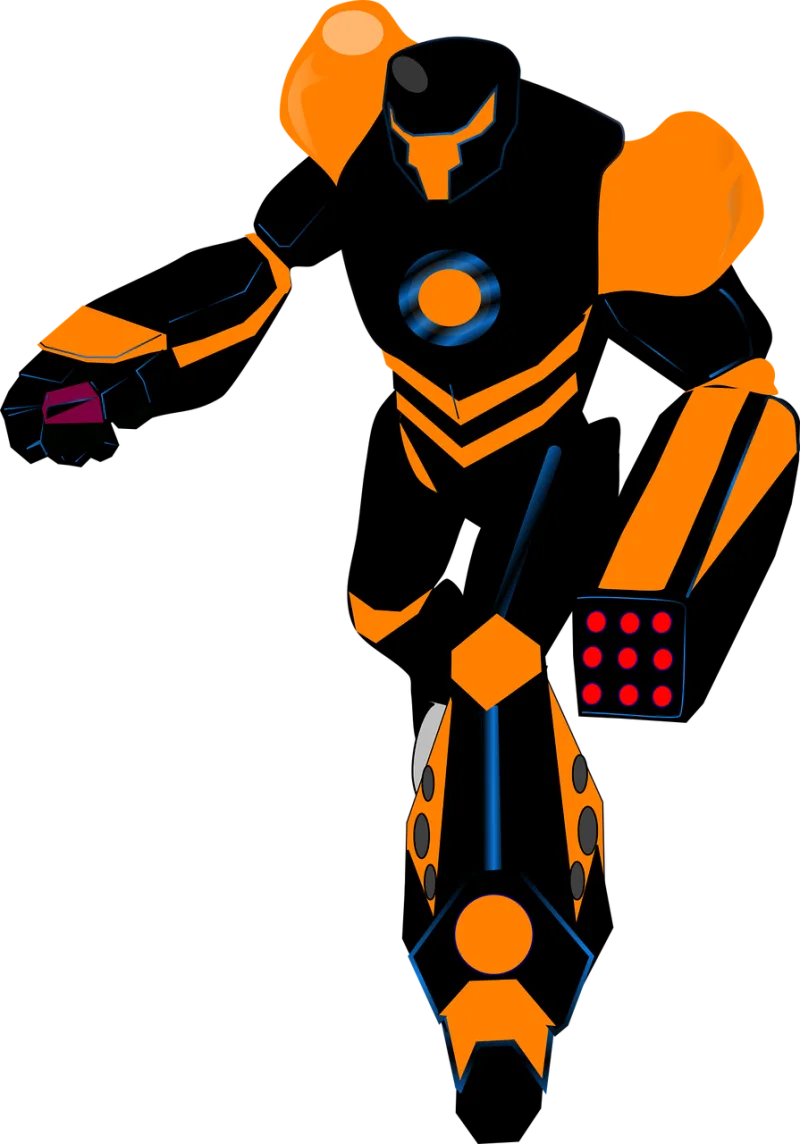 Robot Black Orange Stickdatei – Kinder