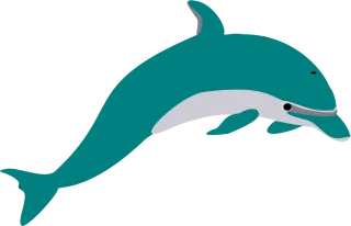Dolphin Teal Fish Stickdatei
