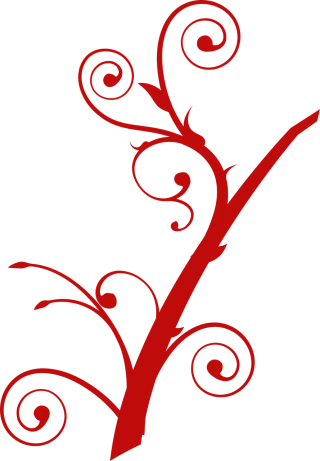 Vine Red Floral Stickdatei