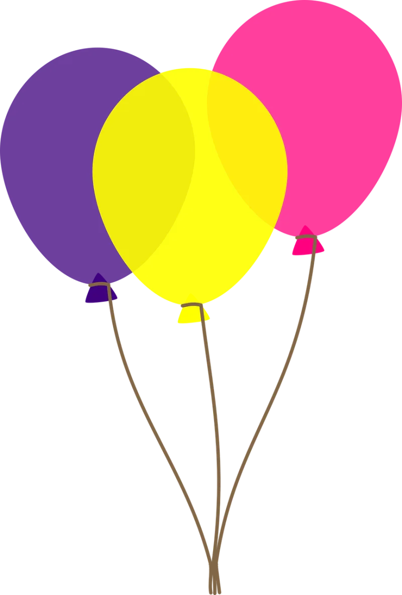 Balloons Happy birthday Yellow Stickdatei – Kinder