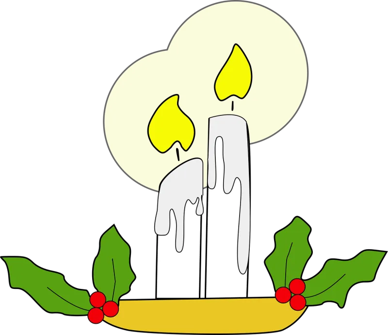 Candles Flame Holly Stickdatei – Weihnachten