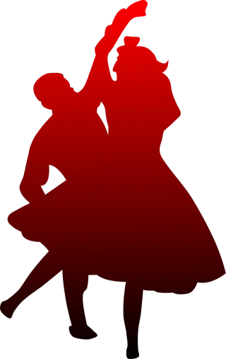 Dancing Dancers Red Stickdatei