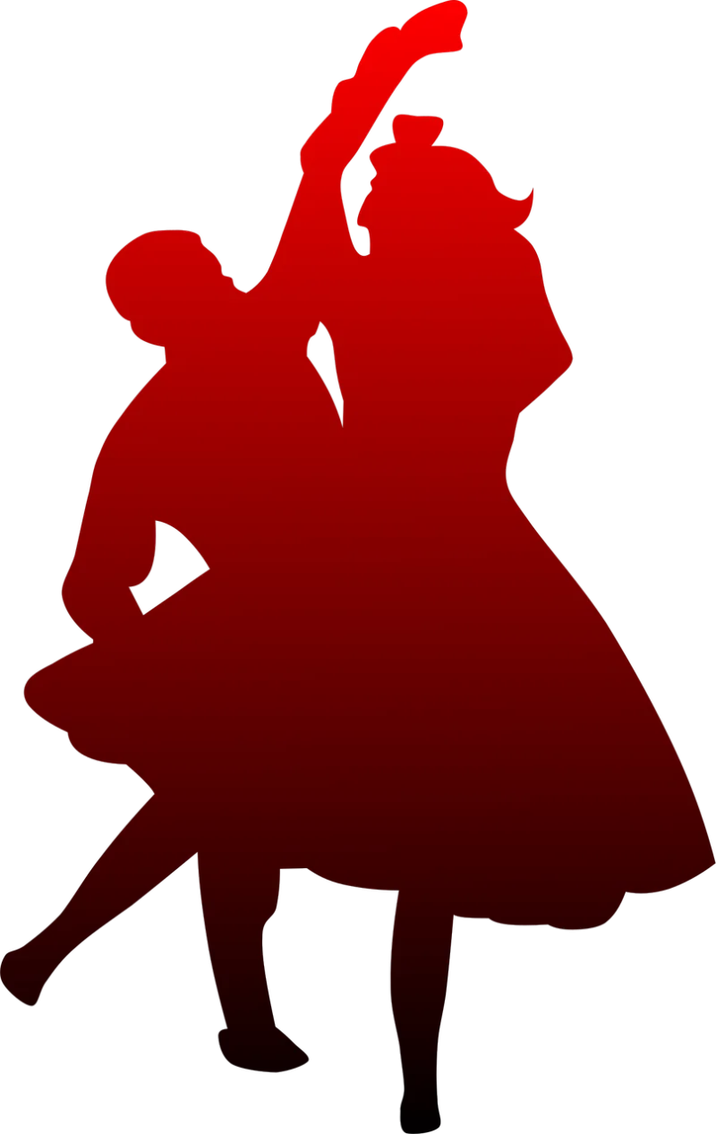 Dancing Dancers Red Stickdatei – Herzen & Liebe