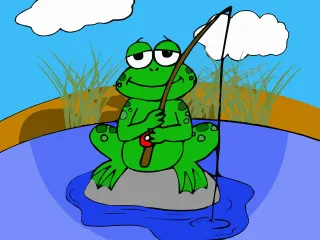 Frog Amphibian Fishing Stickdatei