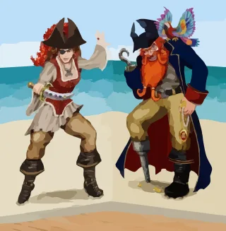 Pirates Man Woman Stickdatei