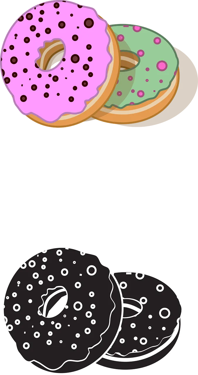 Donuts Sweets Colored Stickdatei – Essen & Trinken
