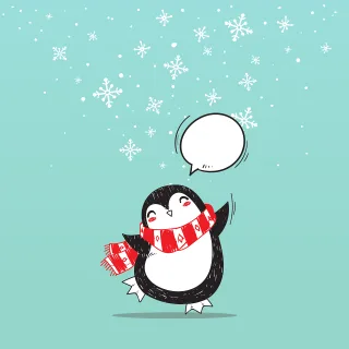 Christmas Penguin New year's eve Stickdatei