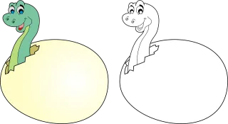 Egg Dinosaur Chick Stickdatei