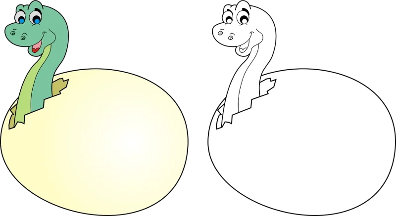 Egg Dinosaur Chick Stickdatei – Kinder