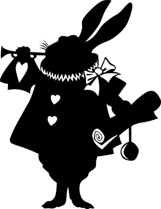 Alice in wonderland Rabbit Silhouette Stickdatei