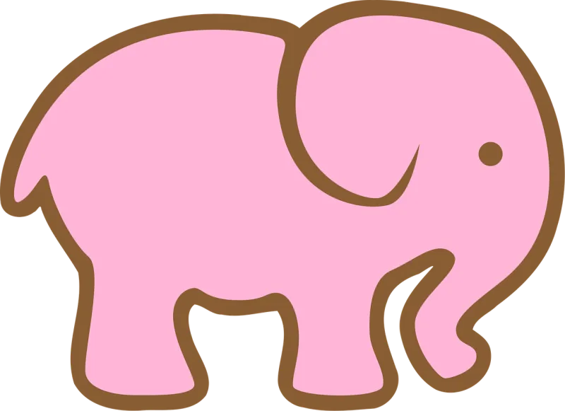 Elephant Nature Pink Stickdatei – Tiere