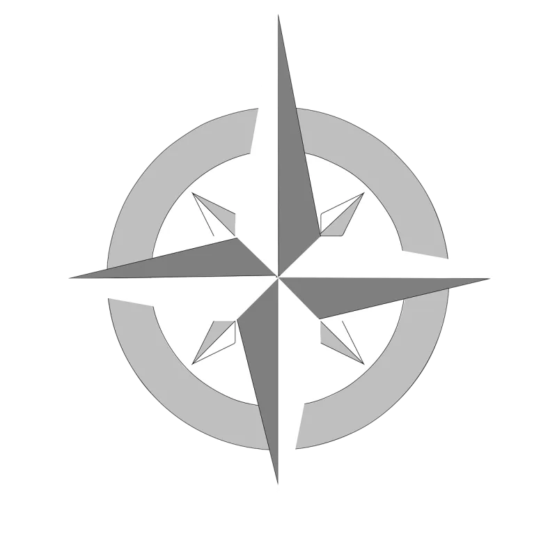 Compass Windrose Navigation Stickdatei – Blumen