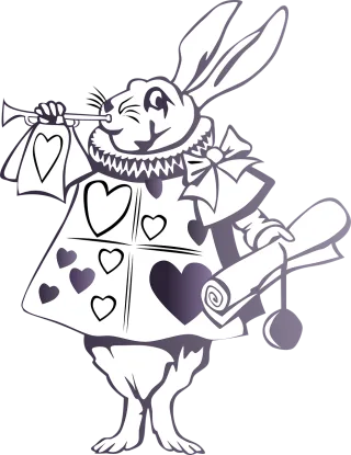 Alice in wonderland Rabbit Story Stickdatei