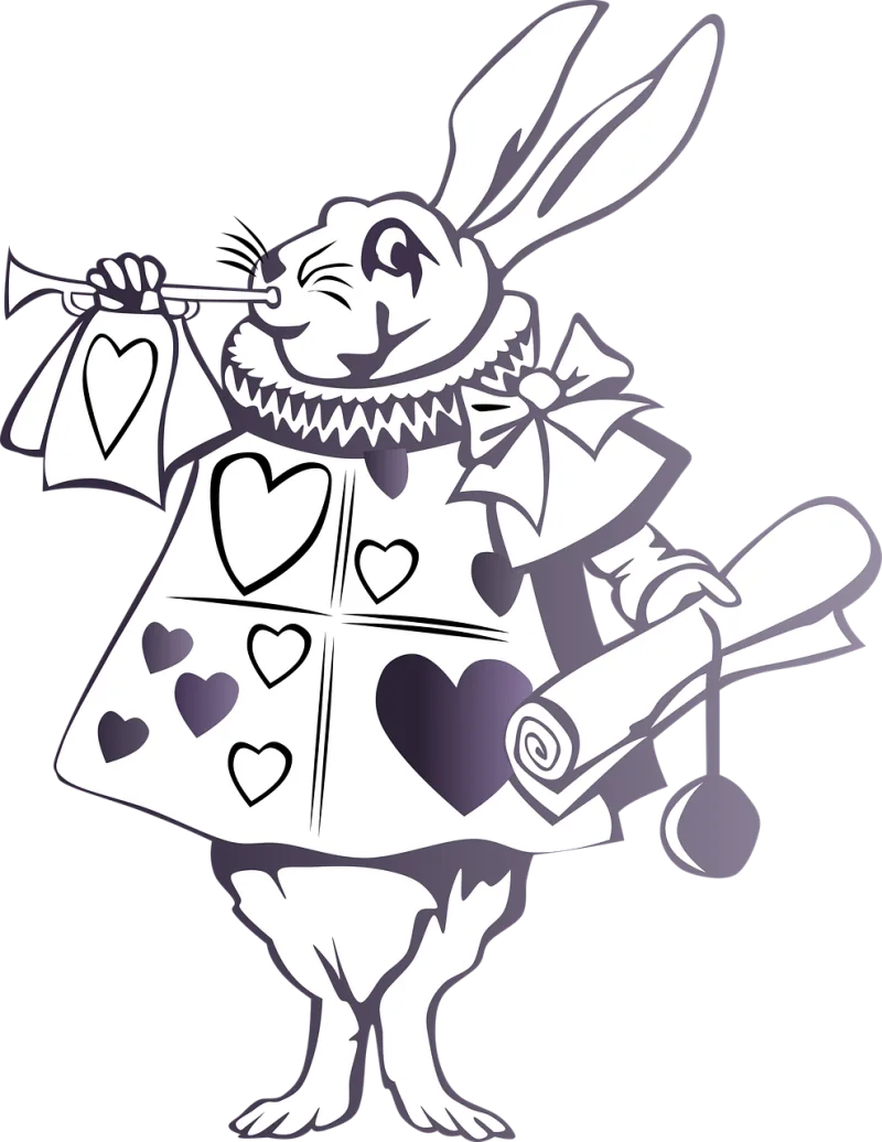 Alice in wonderland Rabbit Story Stickdatei – Musik