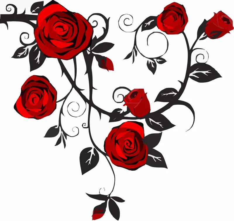 Rose Thorns Bloom Stickdatei – Blumen