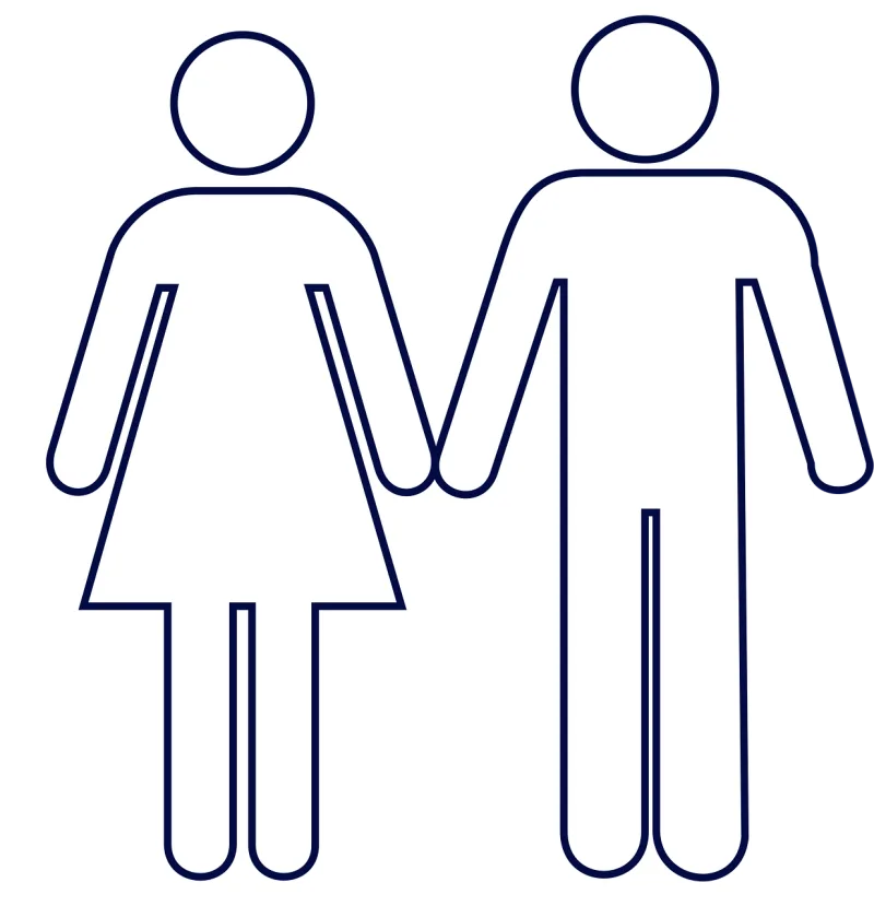 Man Woman Toilet Stickdatei – Herzen & Liebe