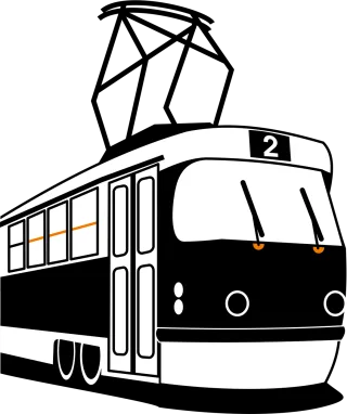 Trolley Public transport City Stickdatei
