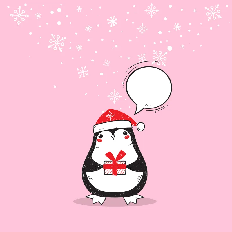 Christmas Penguin New year Stickdatei – Weihnachten