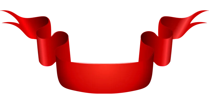 Ribbon Red Scroll Stickdatei – Natur