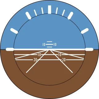 Attitude indicator Aviation Artificial horizon Stickdatei